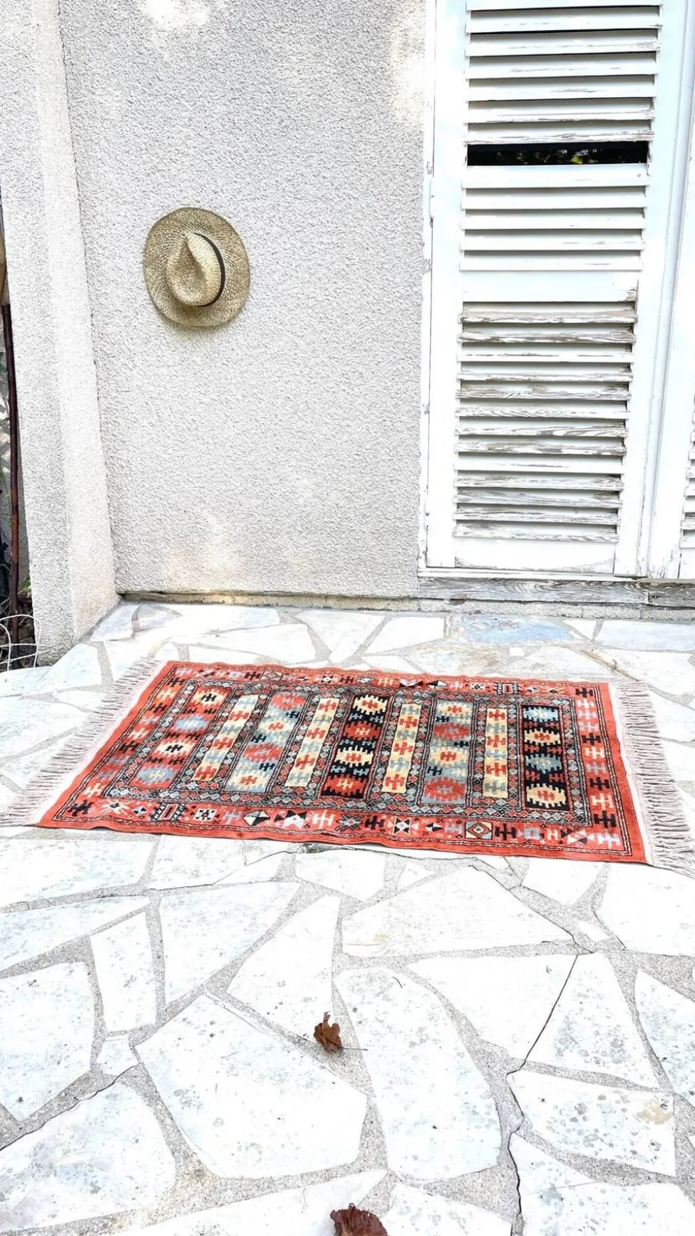 Tapis soie et coton vintage - 142 x 84cm
