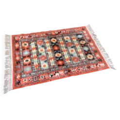 Tapis soie et coton vintage - 142 x 84cm
