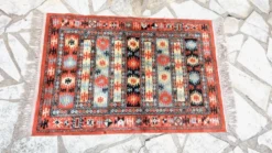 Tapis soie et coton vintage - 142 x 84cm