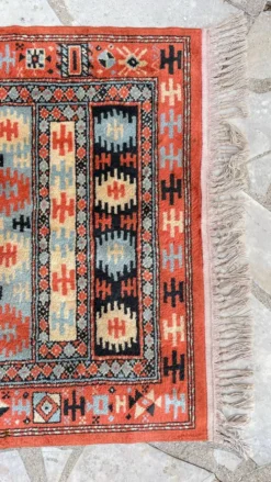 Tapis soie et coton vintage - 142 x 84cm