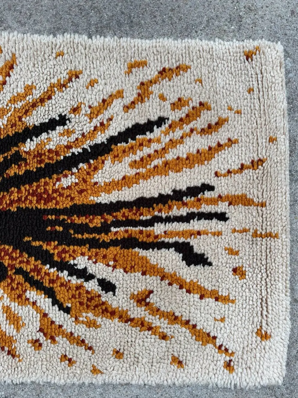 Tapis style Rya scandinave années 70