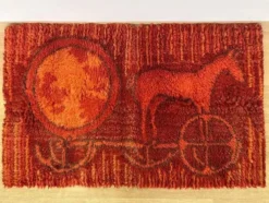 Tapis / Tapisserie Ege Rya en laine de style mid-century, Danemark, années 1960.