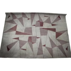 Tapis / Tapisserie géométrique abstrait unique en très grand format, années 1950