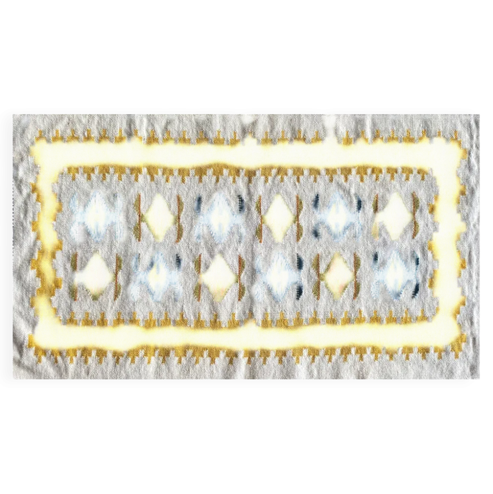 Tapis tissé à la main jaune et crème-blanc, Vlasti, Grèce, années 1960-70.