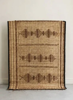 Tapis touareg - natte mauritanienne en fibre végétales et cuir