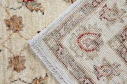 Tapis traditionnel en runner fait à la main, tapis crème, tapis afghan gris, décoration intérieure.