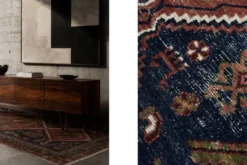 Tapis tribal oriental vintage tissé à la main, années 1940