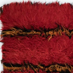 Tapis Tulu fait main moderne en rouge. 100 % laine. Options personnalisées disponibles.