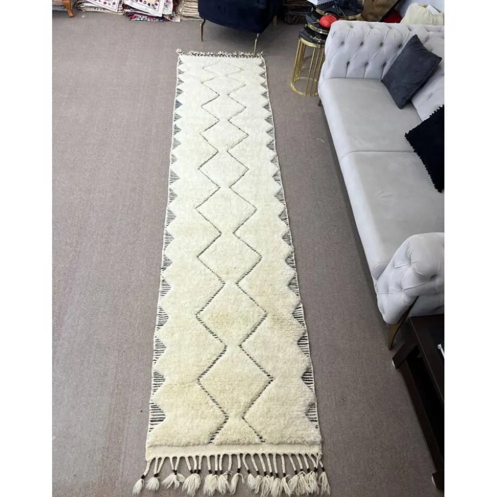 Tapis Tulu moderne noué à la main pour couloir, escalier et cuisine. Options personnalisées disponibles.