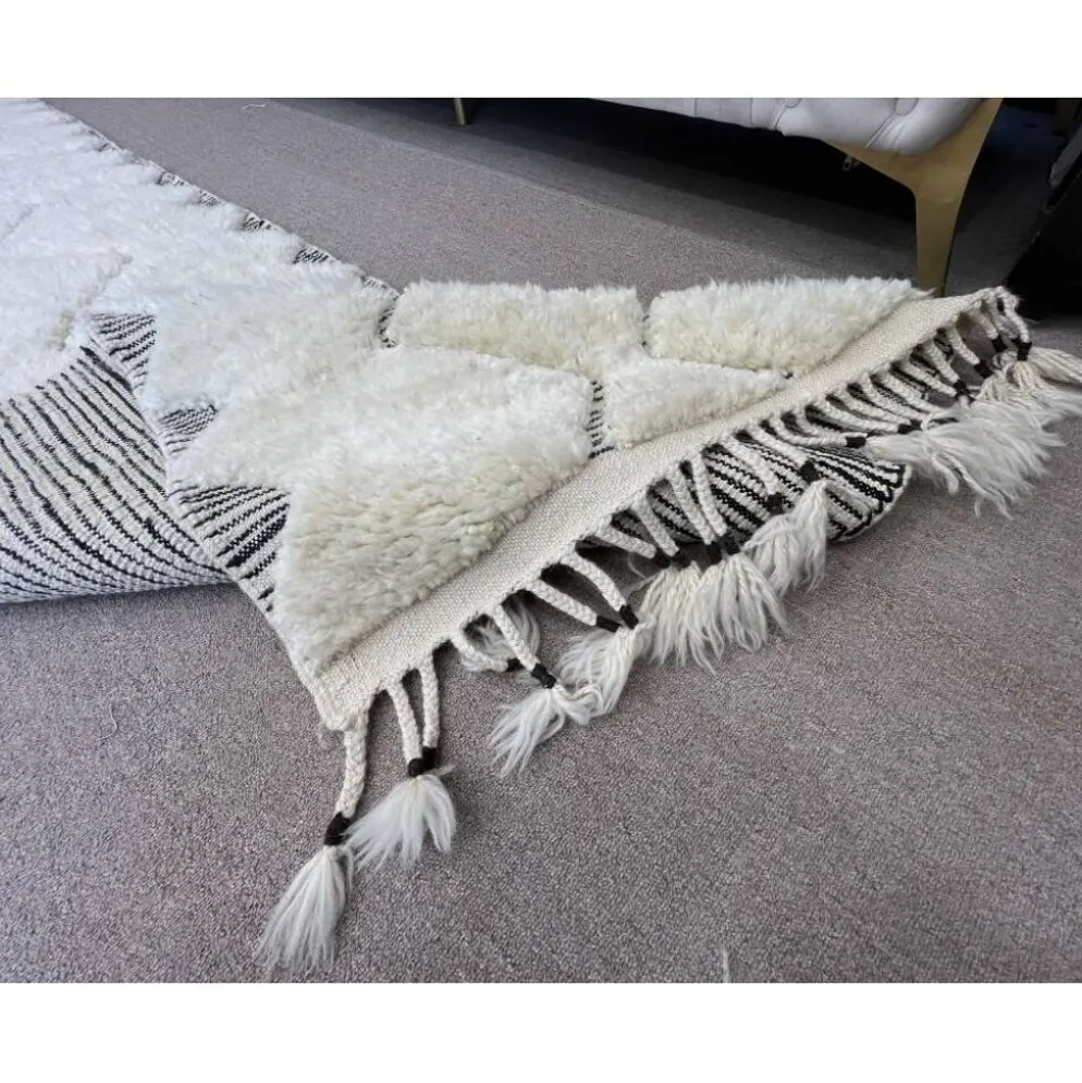 Tapis Tulu moderne noué à la main pour couloir, escalier et cuisine. Options personnalisées disponibles.