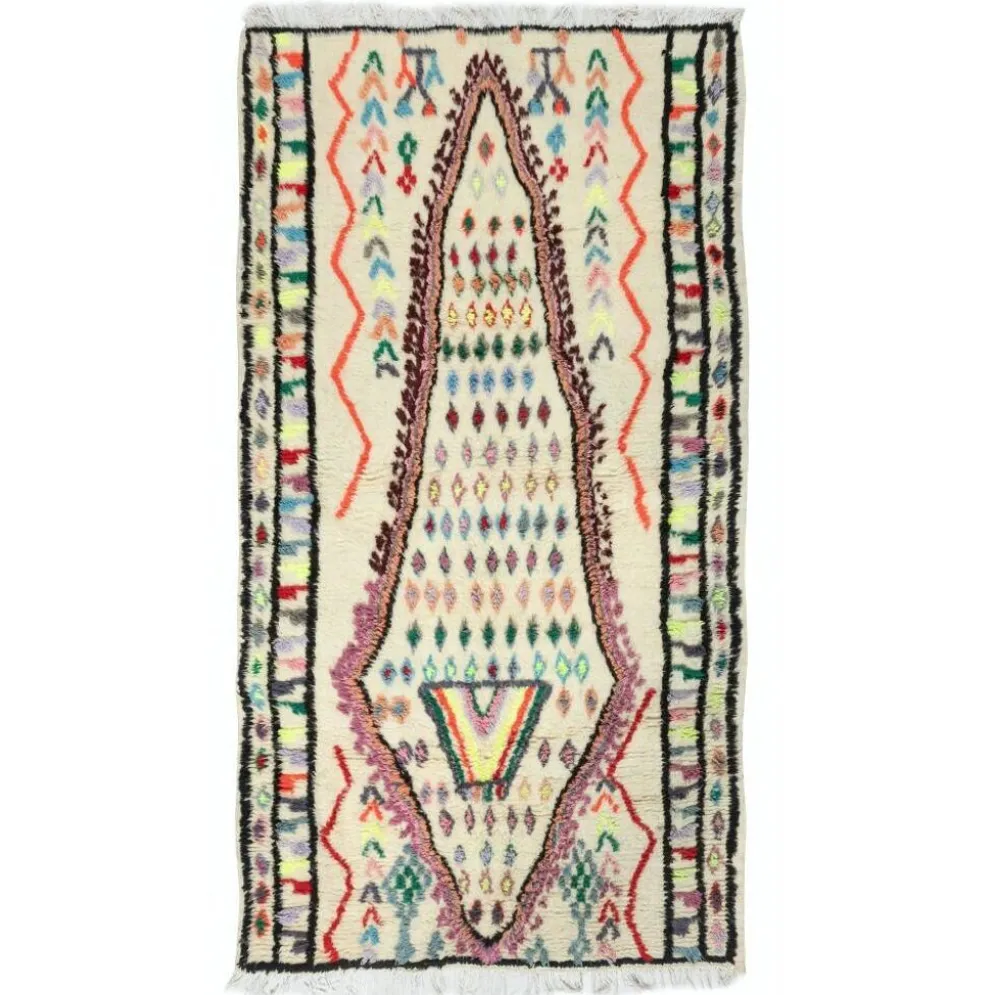 Tapis Tulu turc vintage unique, 100 % laine, noué à la main.