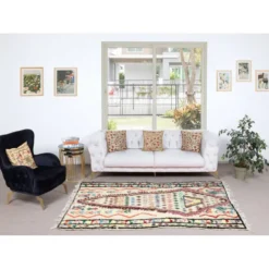 Tapis Tulu turc vintage unique, 100 % laine, noué à la main.
