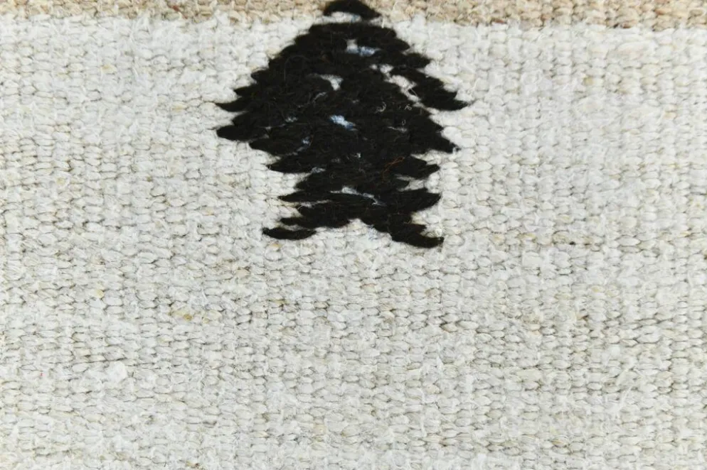 Tapis Turc Écru à Rayures, Style Scandinave, Salon et Chambre, 176x252Cm