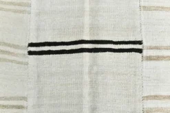 Tapis Turc Écru à Rayures, Style Scandinave, Salon et Chambre, 176x252Cm