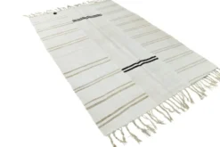 Tapis Turc Écru à Rayures, Style Scandinave, Salon et Chambre, 176x252Cm