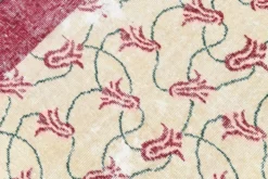 Tapis turc floral bordé de beige et bordeaux, tapis en laine neutre, 194x290 cm