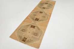Tapis turc vintage anatolien couleur cannelle 3x11, 92x321 cm