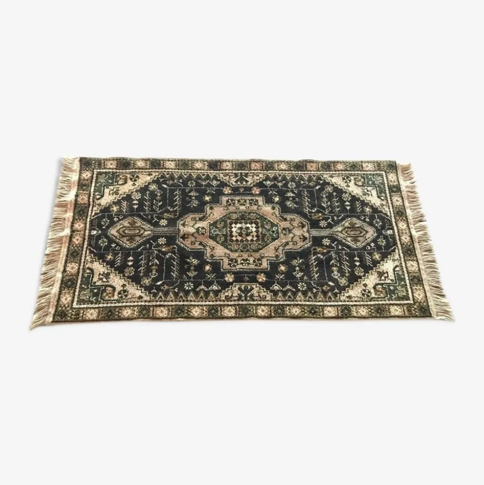 Tapis turc vintage avec design de médaillon