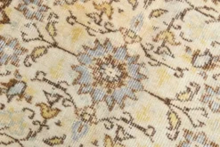 Tapis turc vintage beige, motif floral, tapis de salon classique, 170x275 cm