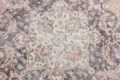 Tapis turc vintage saumon rose classique Madallion 7x10, 219x314 cm