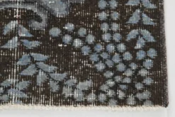 Tapis turc vintage surteint, tapis en laine bleu gris, 164x258 cm