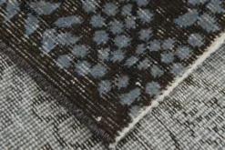 Tapis turc vintage surteint, tapis en laine bleu gris, 164x258 cm