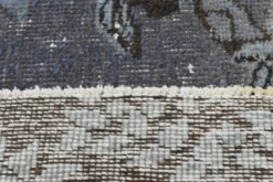 Tapis turc vintage surteint, tapis en laine bleu gris, 164x258 cm