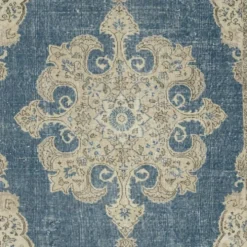 Tapis turc vintage. Tapis en laine noué à la main avec motif médaillon.