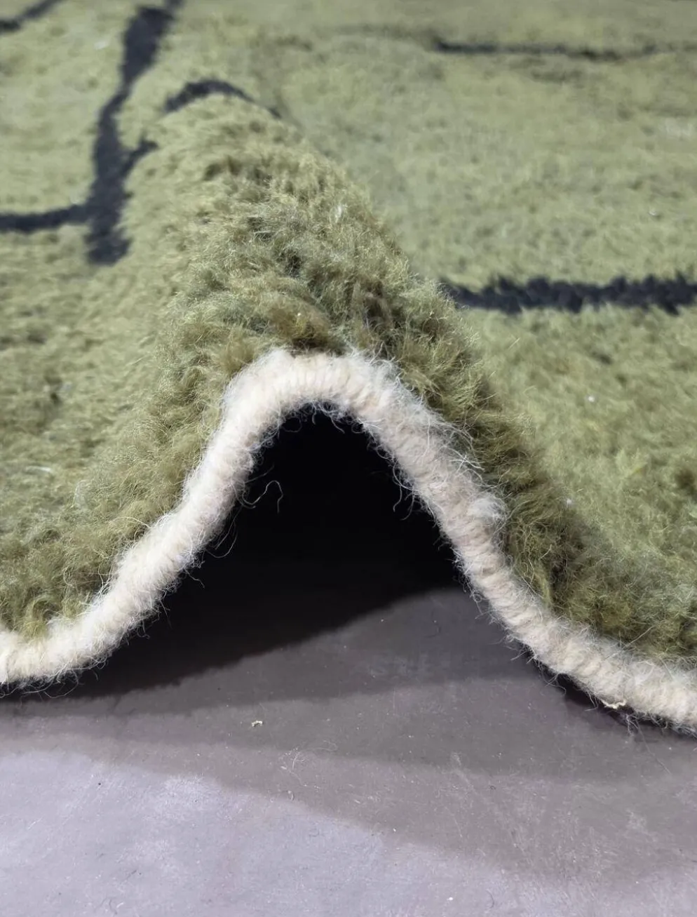 Tapis Vert Contemporain - 302 x 258 cm