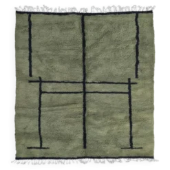 Tapis Vert Contemporain - 302 x 258 cm