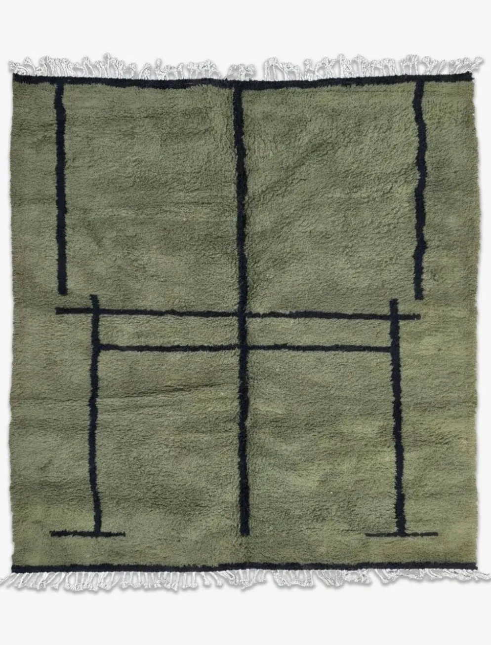 Tapis Vert Contemporain - 302 x 258 cm