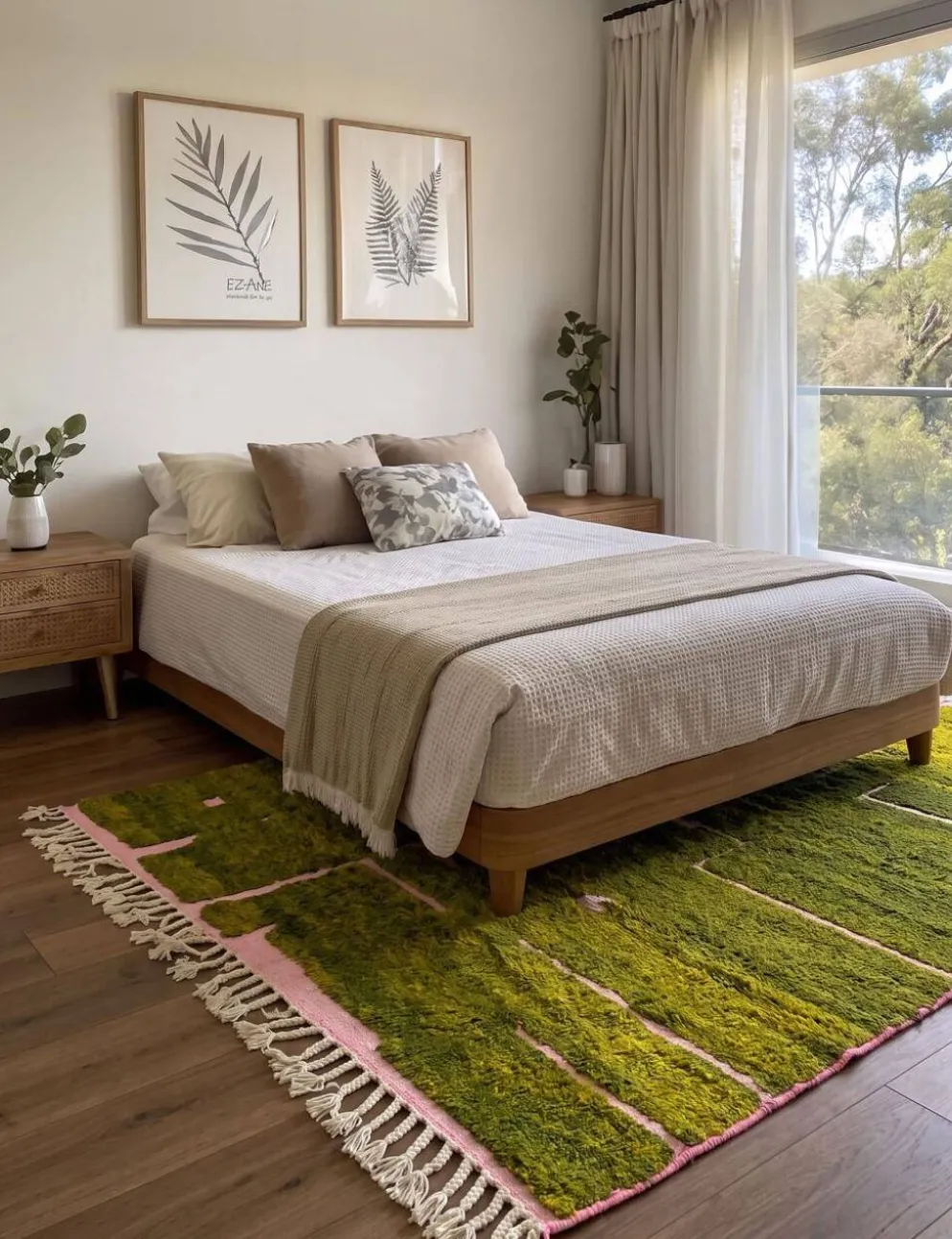 Tapis Vert Contemporain - 310 x 250 cm