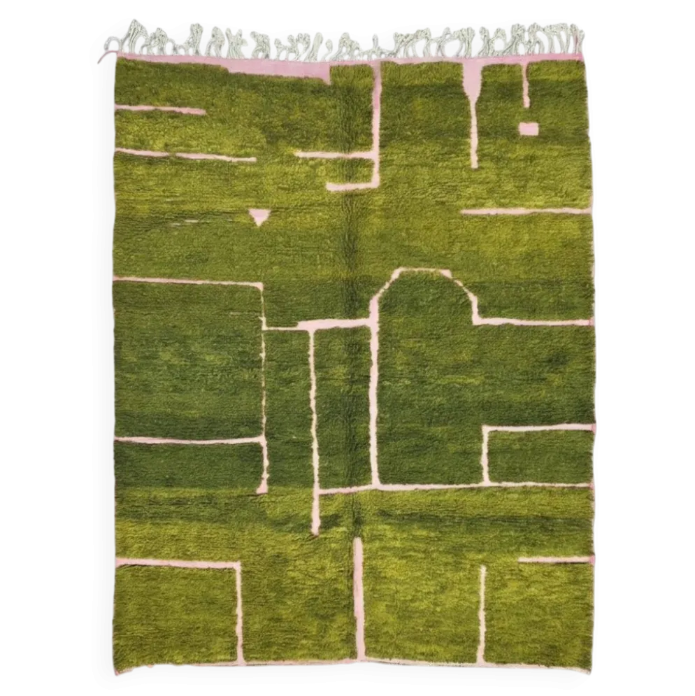 Tapis Vert Contemporain - 310 x 250 cm