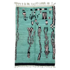 Tapis vert menthe contemporain - 280 x 187 cm