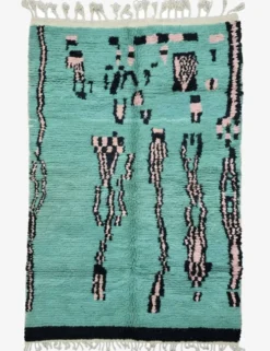 Tapis vert menthe contemporain - 280 x 187 cm
