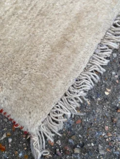 Tapis vintage beige laine tissé à la main 175x235