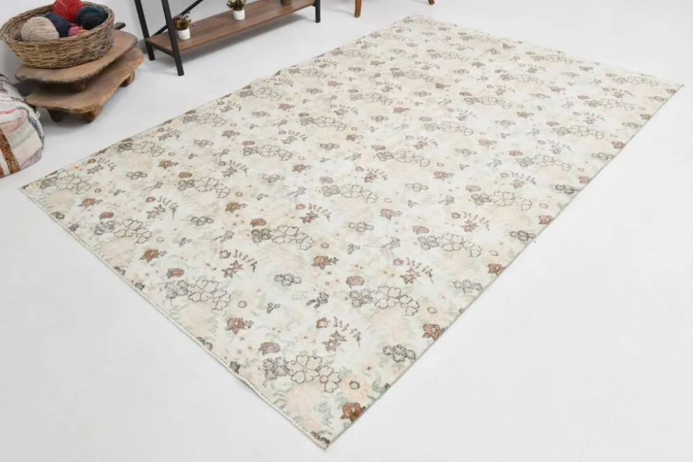 Tapis vintage en laine beige 286x186