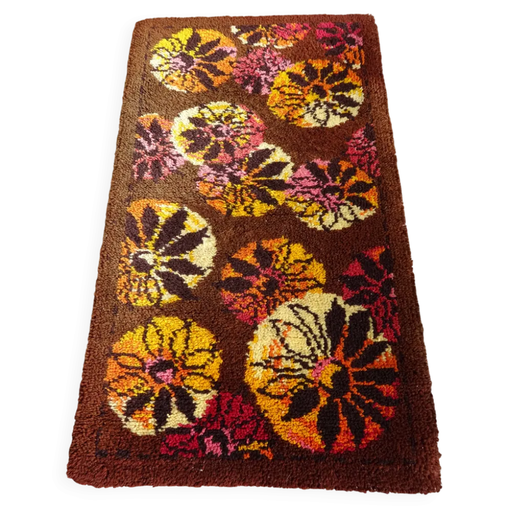 Tapis Vintage en Laine Space Age an 70