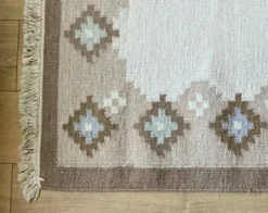 Tapis vintage en laine tissée à plat, style scandinave, années 1970