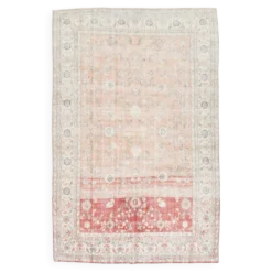 Tapis vintage floral rose blush et pêche 8x12, tapis pour salon.
