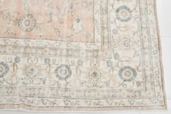 Tapis vintage floral rose blush et pêche 8x12, tapis pour salon.
