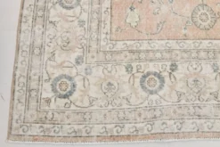 Tapis vintage floral rose blush et pêche 8x12, tapis pour salon.