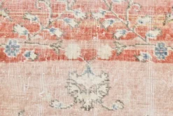 Tapis vintage floral rose blush et pêche 8x12, tapis pour salon.