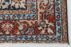 Tapis vintage médaillon, tapis vintage unique en son genre, tapis turc marron rouge