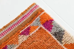 Tapis vintage orange citrouille 3x11, en laine, 77x326 cm