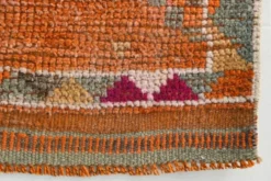 Tapis vintage orange citrouille 3x11, en laine, 77x326 cm