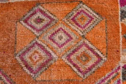 Tapis vintage orange citrouille 3x11, en laine, 77x326 cm