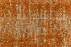 Tapis Vintage Orange Ocre Patiné, Style Bohème Chic