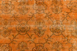 Tapis Vintage Orange Ocre Patiné, Style Bohème Chic