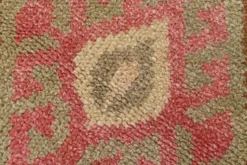 Tapis vintage taupe et rose poussiéreux pour couloir, 83x308 cm